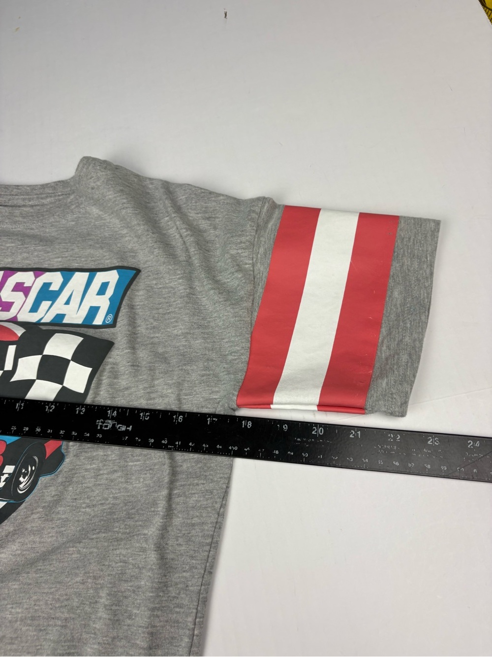 Nascar Racing Women XS Shirt Gray Jersey Car Checkered Flag Short Sleeve Cotton - Picture 5 of 6